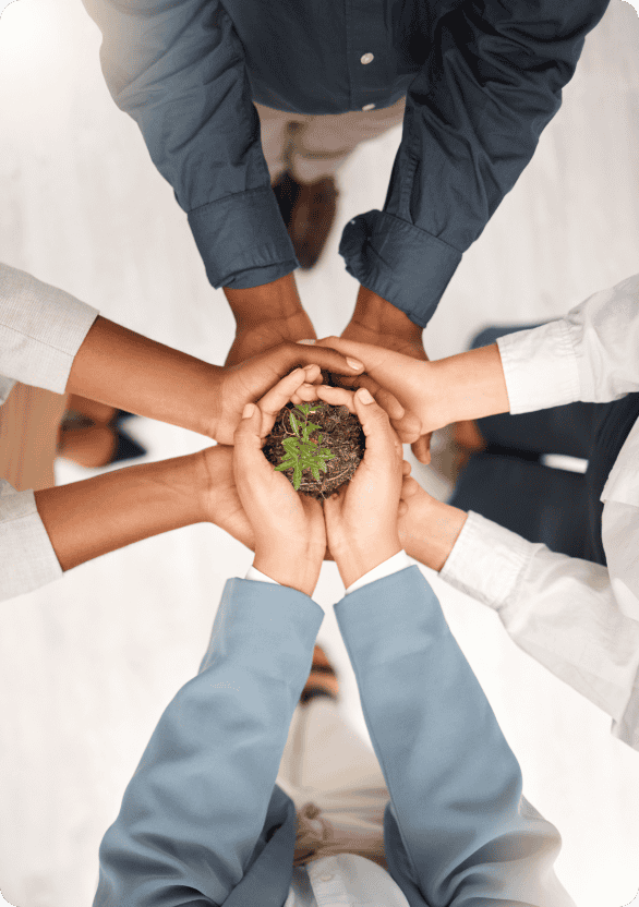 Team hands together representing CSR collaboration